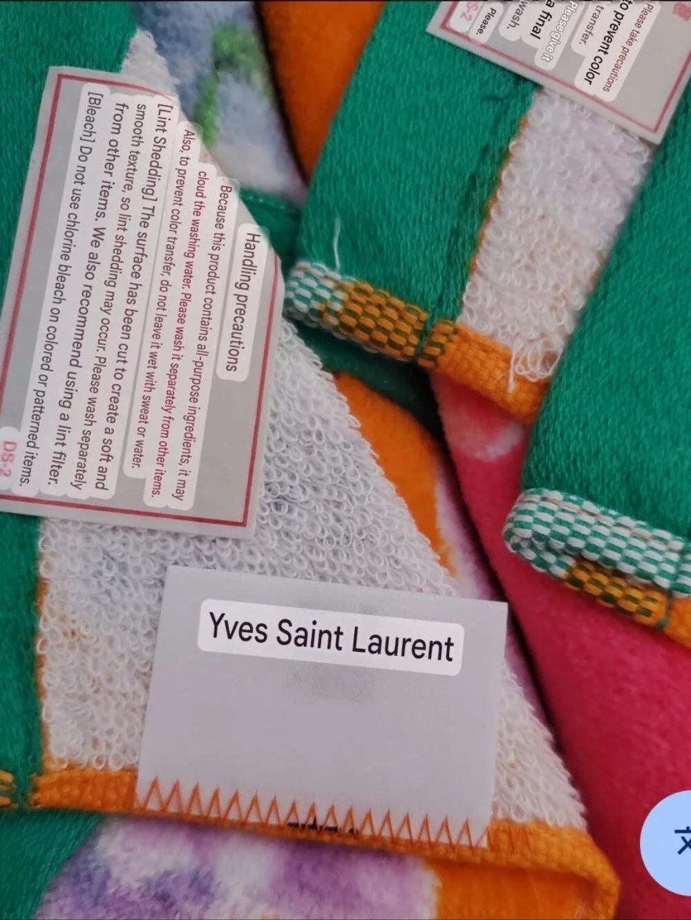 Yves Saint Laurent YSL Floral Hand Towel Set Japanese SOGO Vintage 90s Y2K